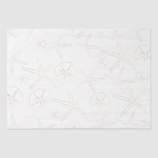 Gold und Whilte - Strand, nautisch Seidenpapier (Vorderseite)