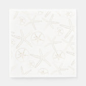 Gold und Whilte - Strand, nautisch Serviette (Vorderseite)