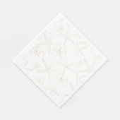 Gold und Whilte - Strand, nautisch Serviette (Ecke)