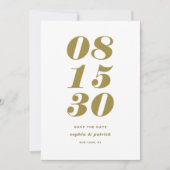 Gold und White Bold Italienische Typografie Modern Save The Date (Vorderseite)