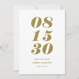 Gold und White Bold Italienische Typografie Modern Save The Date