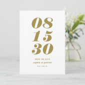 Gold und White Bold Italienische Typografie Modern Save The Date (Stehend Vorderseite)