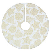 Gold und White Christmas Pattern Baumrock Polyester Weihnachtsbaumdecke (Vorderseite)