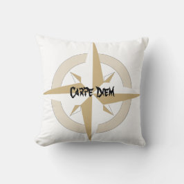 Gold und White Compass auf Weiß Kissen