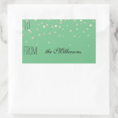 Gold und White Confetti-Geschenkmarke Rechteckiger Aufkleber (Tasche)