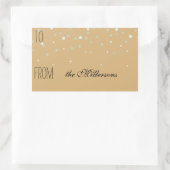 Gold und White Confetti-Geschenkmarke Rechteckiger Aufkleber (Tasche)
