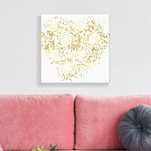 Gold und White Confetti Herz Leinwanddruck (Insitu (Wohnzimmer))