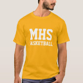 Gold und White Custom Basketball Team Spirit T-Shirt (Vorderseite)