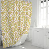 Gold und White Damask Duschvorhang