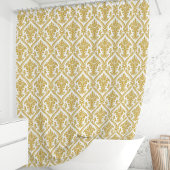Gold und White Damask Duschvorhang