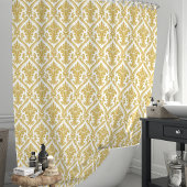 Gold und White Damask Duschvorhang