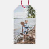 Gold und White Frohe Weihnachtskalligraphie Geschenkanhänger (Rückseite)