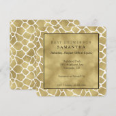 Gold und White Giraffe Print Baby Dusche Einladung (Vorne/Hinten)