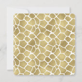 Gold und White Giraffe Print Baby Dusche Einladung (Rückseite)