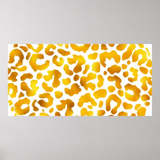 Gold und White Leopard Print: Luxuriös und elegant Poster (Vorne)