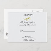 Gold und White Marabou Feather Wedding RSVP Einladungspostkarte (Vorne/Hinten)