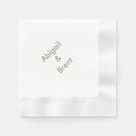 Gold und White Modern Cocktail für Hochzeiten Serviette