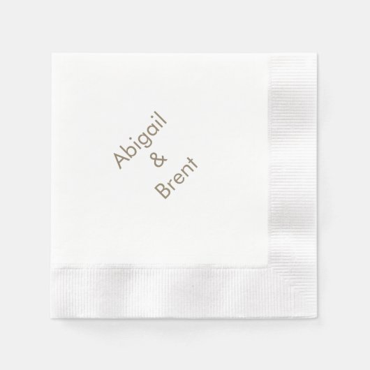 Gold und White Modern Cocktail für Hochzeiten Serviette (Vorderseite)