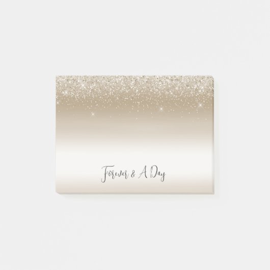 Gold und White Ombre Glittery Glitz Post-it Klebezettel (Vorderseite)