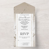 Gold und White Ombre Glitz Marmor All In One Einladung (Innen Boden)