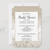 Gold und White Ombre Marble Glitz Einladung (Vorderseite)