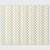 Gold und White Polka Dot Wrapping Paper Geschenkpapier (Flach)