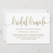 Gold und White Pretty Calligraphy Bridal Brunch Einladung (Vorderseite)