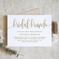 Gold und White Pretty Calligraphy Bridal Brunch