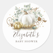 Gold und White Pumpkin Fall Baby Dusche