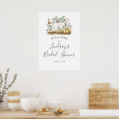 Gold und White Pumpkins Fall Brautparty Willkommen Poster (Küche)