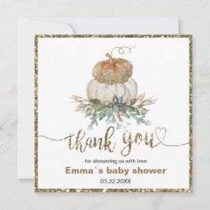 Gold und White Pumpkins Fall danke