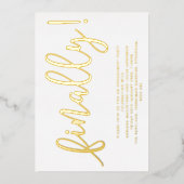 Gold- und White-Script-Partei Folieneinladung (Vorderseite)