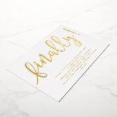 Gold- und White-Script-Partei Folieneinladung (Gedreht)