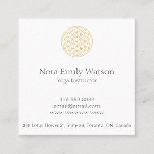 Gold und White Simple Mandala Business Card Quadratische Visitenkarte