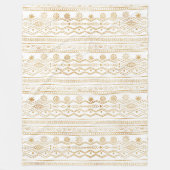 Gold und White Tribal Doodling Design Fleecedecke (Vorderseite)