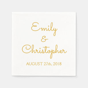 Gold und White Wedding oder Empfang Simple Napkins Serviette