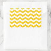 Gold und White Zigzag Rechteckiger Aufkleber (Tasche)