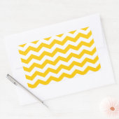 Gold und White Zigzag Rechteckiger Aufkleber (Umschlag)