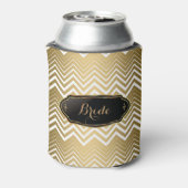 Gold und White Zigzag Zickzack Dosenkühler (Kanne Rückseite)