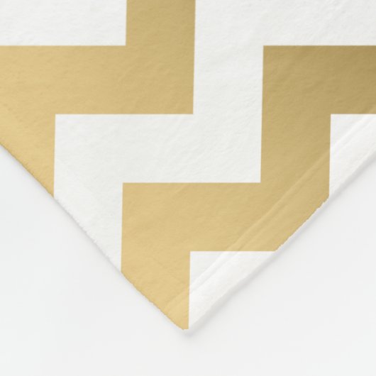 Gold und White Zigzag Zickzack Fleecedecke (Ecke)