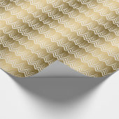 Gold und White Zigzag Zickzack Geschenkpapier (Ecke)