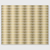 Gold und White Zigzag Zickzack Geschenkpapier (Flach)