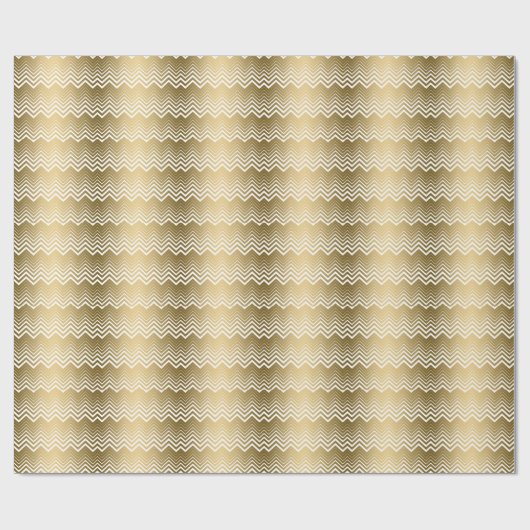 Gold und White Zigzag Zickzack Geschenkpapier (Flach)