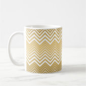 Gold und White Zigzag Zickzack Kaffeetasse (Links)