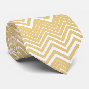 Gold und White Zigzag Zickzack Krawatte