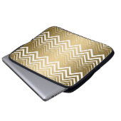 Gold und White Zigzag Zickzack Laptopschutzhülle (Vorne Knopf)