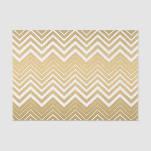 Gold und White Zigzag Zickzack Seidenpapier (Vorderseite)
