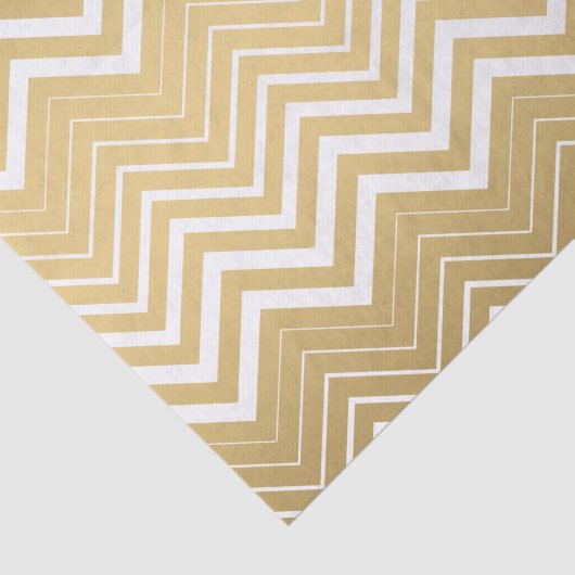 Gold und White Zigzag Zickzack Seidenpapier (Ausschnitt)