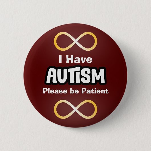 Gold Unendlicher Knoten Autismus-Bewusstsein Button (Vorderseite)