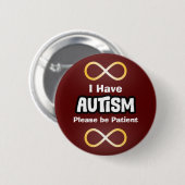 Gold Unendlicher Knoten Autismus-Bewusstsein Button (Vorne & Hinten)